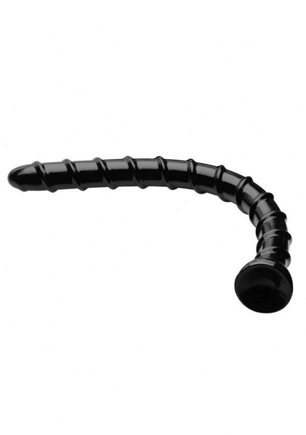 Dildo enorme con ventosa 1.5 Swirl Hose -18 Long - Black