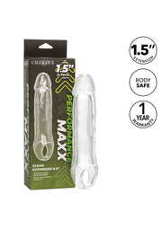 Guaina fallica con anello per testicoli Clear Extension 6.5 In