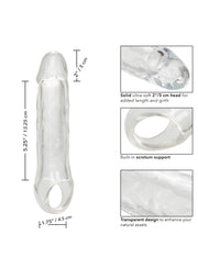 Guaina fallica con anello per testicoli Clear Extension 7.5 In