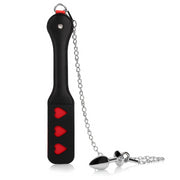 Hearts Paddle with Metal Anal Plug