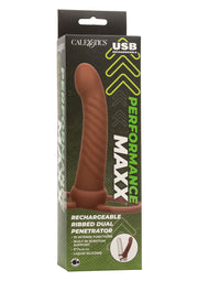 vibratore rechargeable ribbed dual penetrator