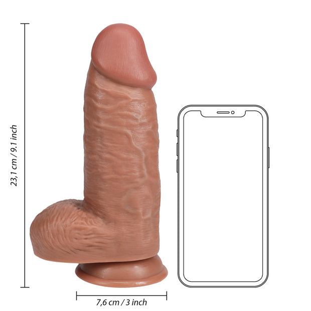 Dildo Caramel Extra Thick Straight with Balls 23 cm
