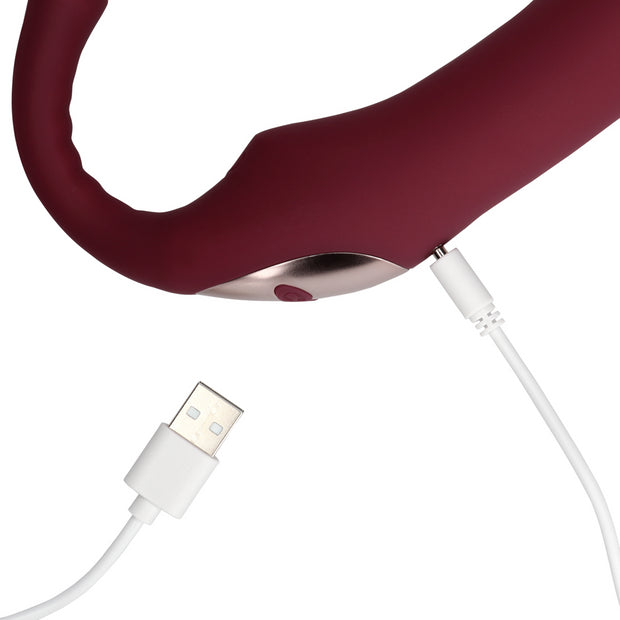 Bendable Vibrating Strapless Strap-on - Merlot Grape