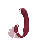 Bendable Vibrating Strapless Strap-on - Merlot Grape