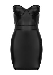 Vestito sexy in simil pelle Blackelia kotek