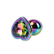 Plug anale rainbow con gemma a forma di cuore butt plug liscio chisa novelties