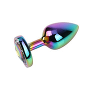 Plug anale rainbow con gemma a forma di cuore butt plug liscio chisa novelties