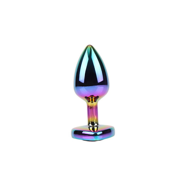 Plug anale rainbow con gemma a forma di cuore butt plug liscio chisa novelties
