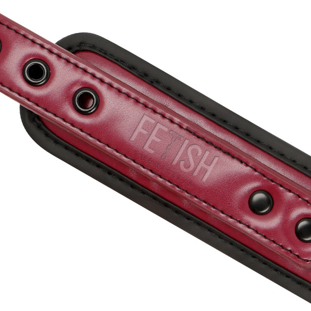 Collare con catena regolabile in pelle e fodera in neoprene fetish dark room