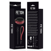 Collare con catena regolabile in pelle e fodera in neoprene fetish dark room