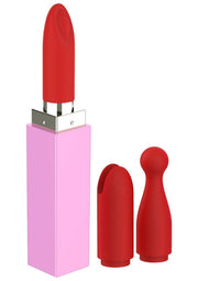Rossetto vibrante in silicone ricaricabile con tre punte intercambiabili xocoon
