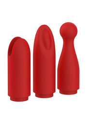 Rossetto vibrante in silicone ricaricabile con tre punte intercambiabili xocoon