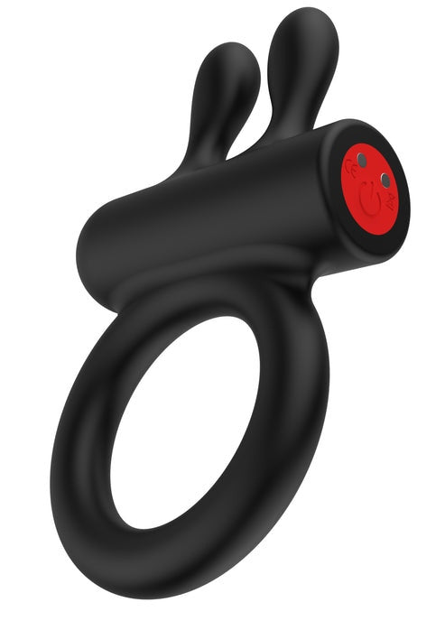 Anello fallico vibrante con stimolatore per clitoride in silicone per coppie hidden desire