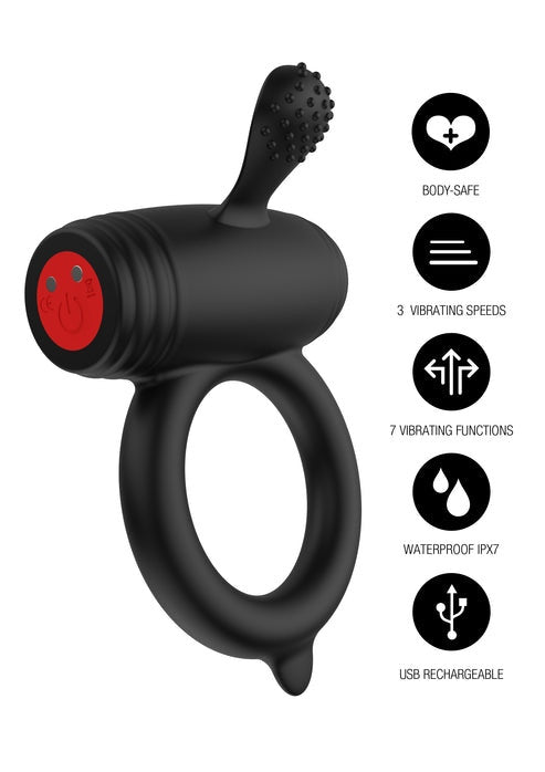 Anello fallico in silicone multivelocità stimola il clitoride hidden desire