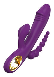 vibratore rabbit tripla stimolazione in silicone toyjoy