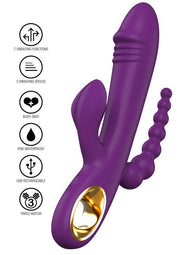vibratore rabbit tripla stimolazione in silicone toyjoy