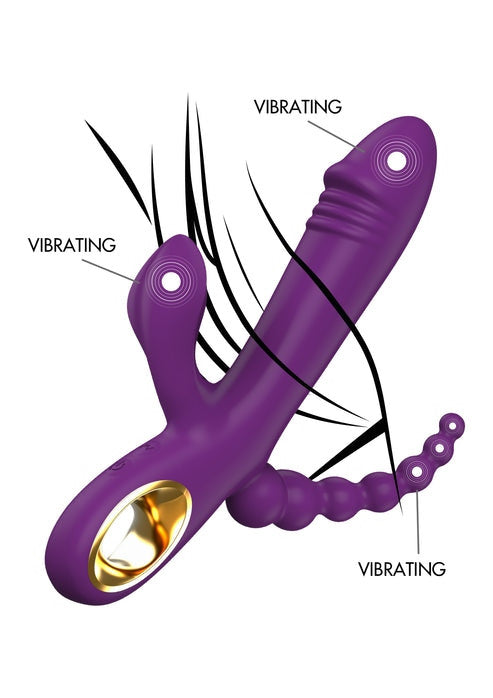 vibratore rabbit tripla stimolazione in silicone toyjoy