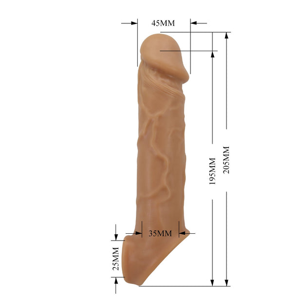 Guaina indossabile prolunga per pene realistica