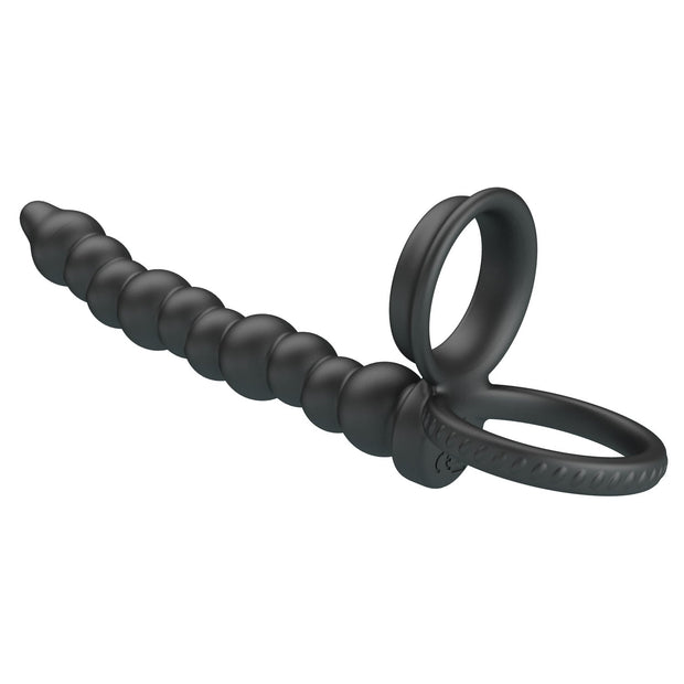 Dildo strap-on con anelli fallici in silicone stimolatore doppio baile