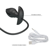Vibratore anale in silicone ricaricabile con pompa baile