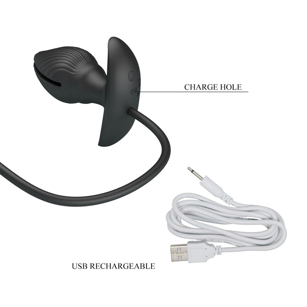 Vibratore anale in silicone ricaricabile con pompa baile