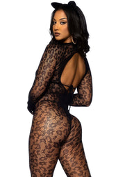 Tutina sexy per lei catsuit leopardata taglia unica leg avenue