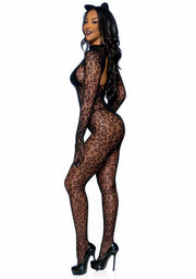 Tutina sexy per lei catsuit leopardata taglia unica leg avenue