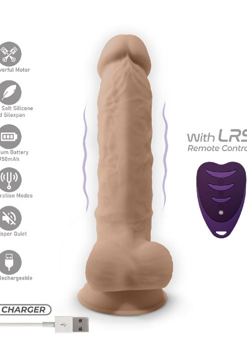 Dildo vibrante in silicone con testicoli super realistico con telecomando silexd