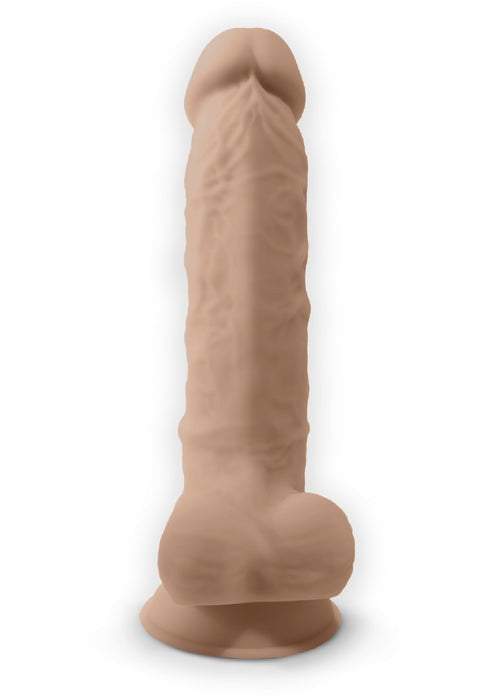 Dildo vibrante in silicone con testicoli super realistico con telecomando silexd