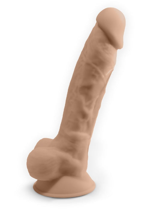 Dildo vibrante in silicone con testicoli super realistico con telecomando silexd