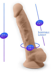 Dildo vibrante in silicone con testicoli super realistico con telecomando silexd