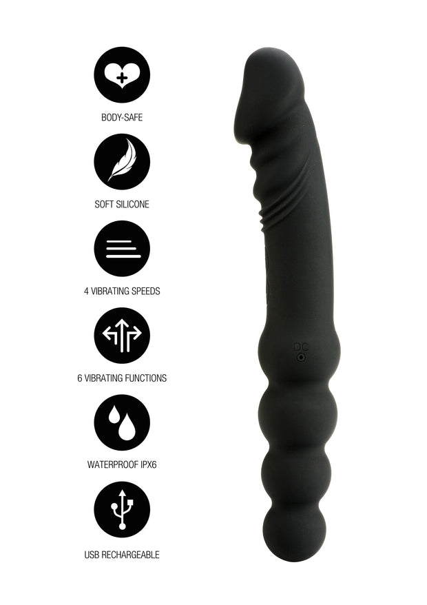 Fallo anale vibrante in silicone doppio stimolatore graduale hidden desire
