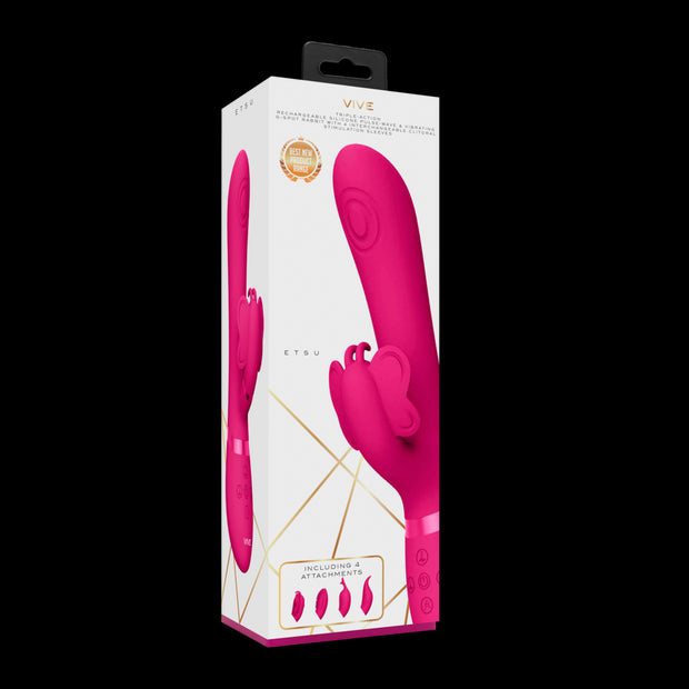 Vibratore rabbit stimolatore clitoride in silicone con 4 testine incluse Vive