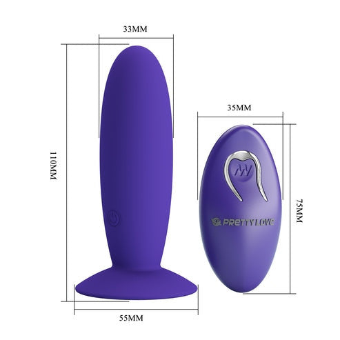 Vibratore anale in silicone con telecomando pretty love