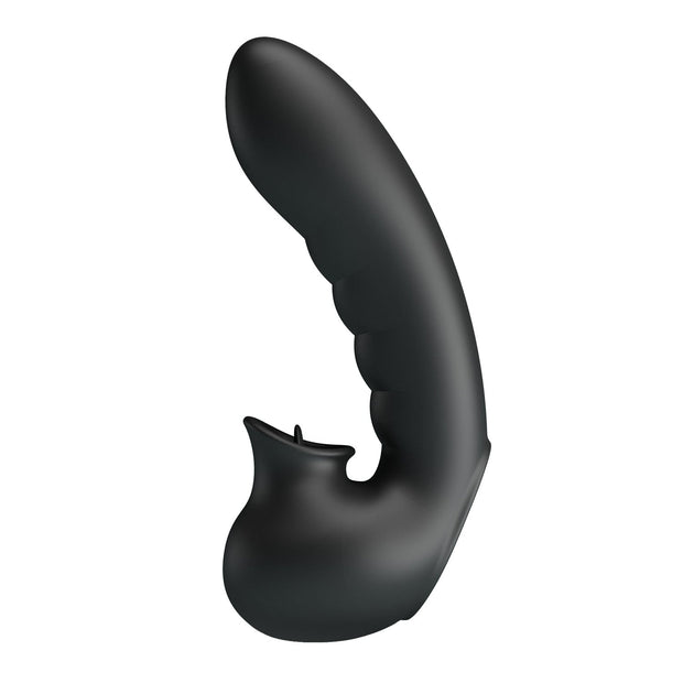 Vibratore doppia stimolazione clitoride vaginale in silicone ricaricabile pretty love