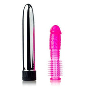 Vibratore Vaginale anale con guaina realistico per pene e vibratore