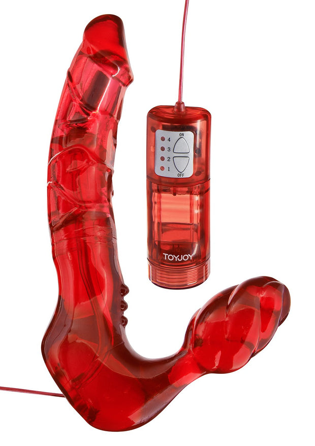 Vibratore dildo doppio indossabile per donna senza imbragatura straples red