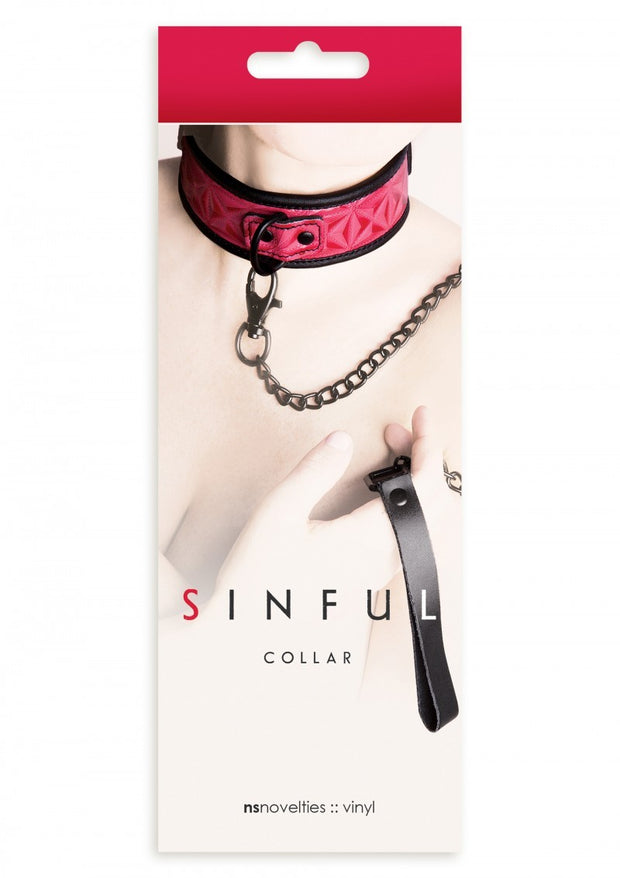 Collare fetish con guinzaglio a catena bondage sinful Pink