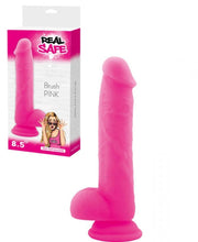Dildo Fallo realistico Vaginale con testicoli  ventosa in silicone brush Pink 8,5
