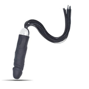 vibratore realistico Fallo anale vaginale vibrante dildo realistico in silicone con frusta bondage fetish nera