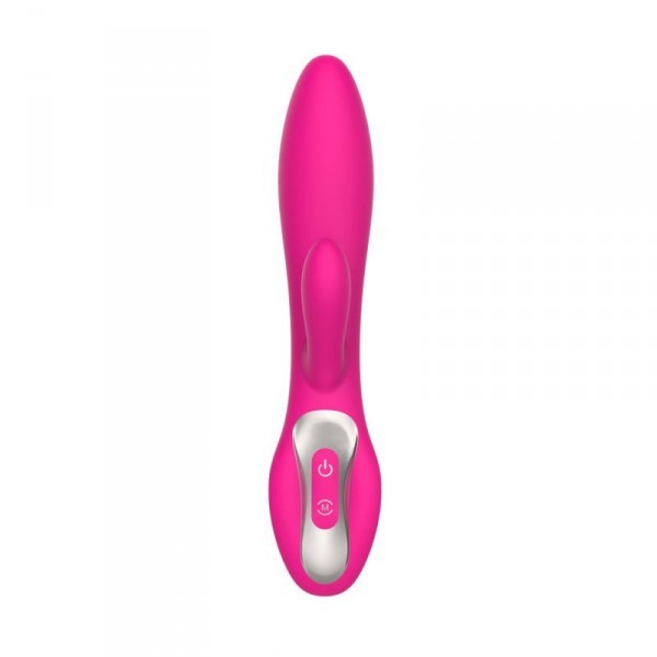 Vibratore rabbit doppio con stimolatore clitoride vaginale falo dildo vibrante in silicone