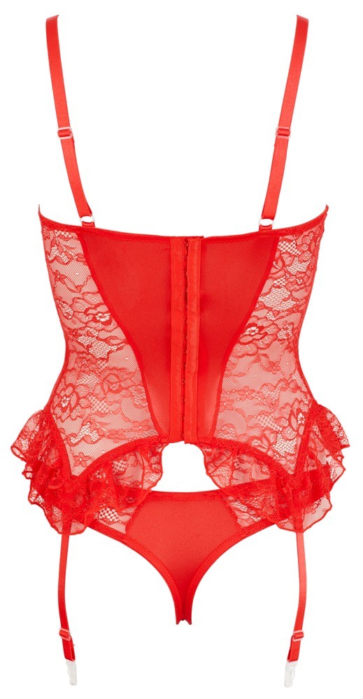 Intimo sexy rosso lingerie donna guepiere con reggi calze hot perizoma slip