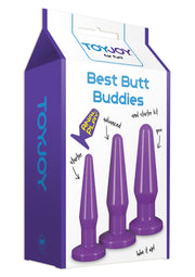 Kit fallo anale 3 pz dildo anal butt plug set sex toys anal mini maxi purple