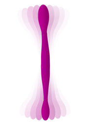 Vibratore doppio ricaricabile dildo vaginale anale fallo in silicone realistico
