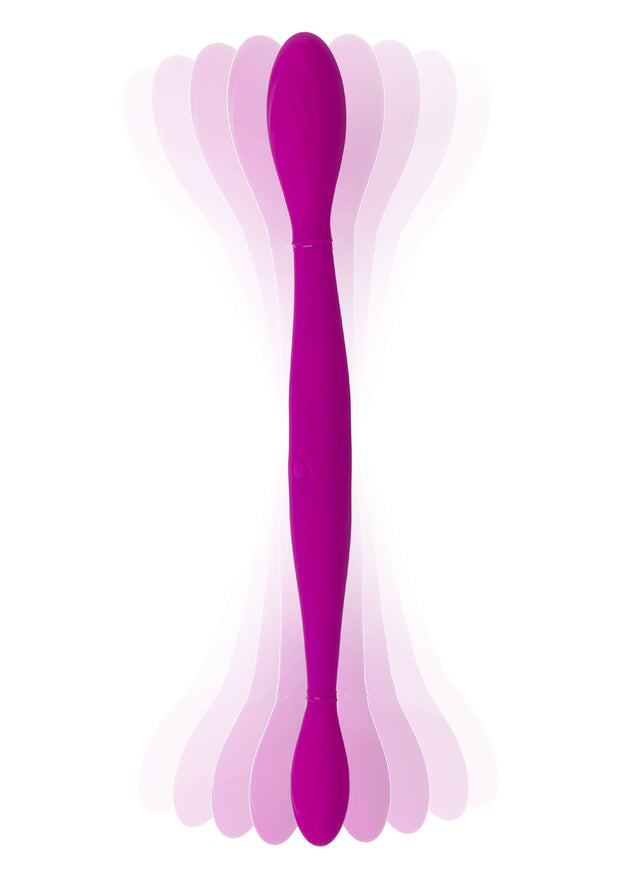 Vibratore doppio ricaricabile dildo vaginale anale fallo in silicone realistico