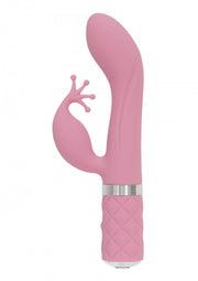 Vibratore vaginale rabbit doppio stimolatore clitoride in silicone dildo fallo vibrante pink