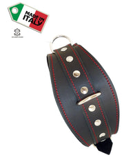 Collare fetish in pelle cuoio con velcro strap made in italy