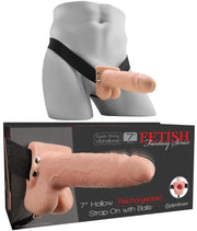 fallo indossabile vibrante strap on pene realistico con testicoli ricaricabile