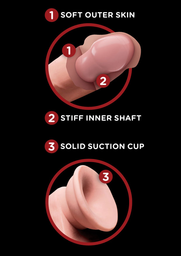 Fallo realistico con ventosa e testicoli 3D Cock Swinging Balls 6 Inch