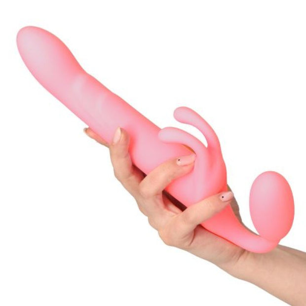 Vibratore vaginale anale stimolatore clitoride strap on